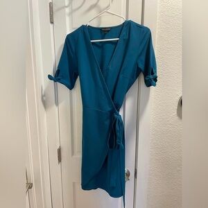Teal wrap dress